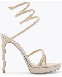 Rene Caovilla - Margot Champagne Platform Sandal 120 - Lyst