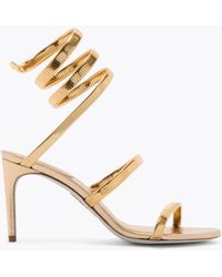 Rene Caovilla - Juniper Lamb/ Metal Snake Sandal - Lyst