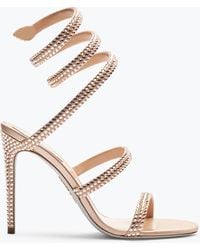 Rene Caovilla - Cleo Nude Sandal With Crystals 105 - Lyst