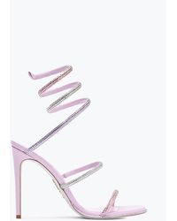 Rene Caovilla - Cleo Lilac Sandal With Degradé Crystals 105 - Lyst