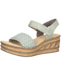 Damen-Sandalen mit Keilabsatz – Grün | Lyst DE