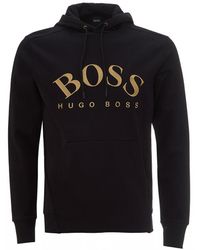 BOSS Soody Logo Hoodie, Black Hooded Sweatshirt