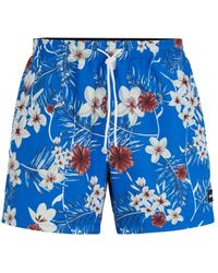 BOSS - Piranha Tropical Print Swim Shorts - Lyst