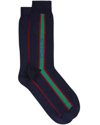 Etro - Vertical Stripe Logo Socks - Lyst