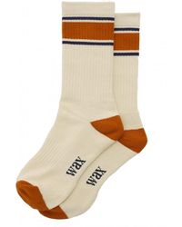 Wax London - Thorpe Retro Running Style Socks Ecru/ - Lyst