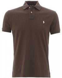 Polo Ralph Lauren Alpine Brown Heather Chest Logo Polo Shirt