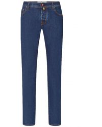 Jacob Cohen - Bard Slim Fit Patch Jeans Mid Clean Wash - Lyst