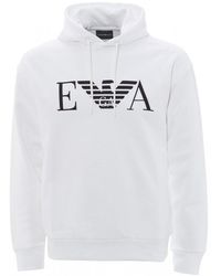 Emporio Armani Ea Eagle Logo White Hoodie