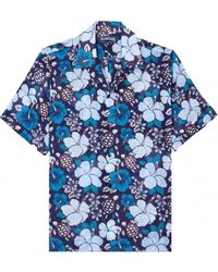 Vilebrequin - Tropical Turtles Bowling Shirt Midnight Blue - Lyst