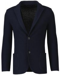 Gran Sasso - Waffle Knit Blazer Jacket Navy - Lyst