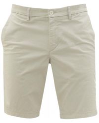 BOSS Liem 4 Light Beige Stretch Fabric Shorts - Natural