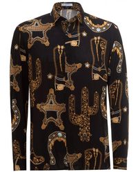 Versace Black Baroque Western Shirt