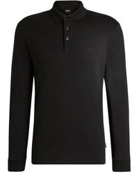 BOSS - Pado 30 Interlocked Long Sleeve Logo Polo Shirt - Lyst