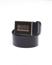 hugo boss belt gold
