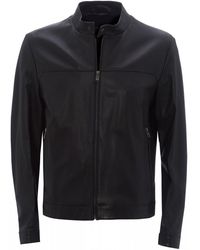 BOSS Black Nardi Blouson-style Leather Jacket