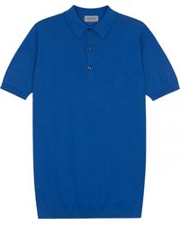 John Smedley - Adrian Sea Island Cotton Polo Shirt Electric - Lyst