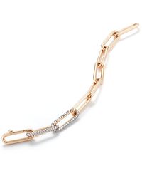 WALTERS FAITH Saxon Elongated Chain Link Bracelet With Double Diamond Links - Metallic