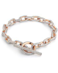 WALTERS FAITH Saxon All Diamond Toggle Chain Link Bracelet - Metallic