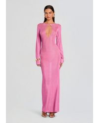 SER.O.YA - Carmel Metallic Knit Maxi Dress - Lyst