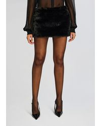 retroféte - Minerva Faux Fur Skirt - Lyst