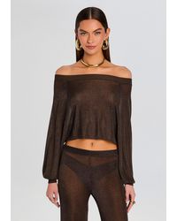 SER.O.YA - Felicity Metallic Knit Top - Lyst