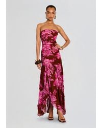 sachin and babi light blue dress retroféte Arlet Chiffon Dress in Red