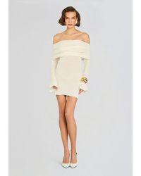 SER.O.YA Ribbed Shoulder-Pad Mini Dress | Lyst