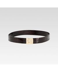 retroféte - Croco Embossed Leather Belt - Lyst