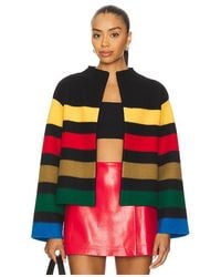 Alice + Olivia - Pearson Collared Striped Sweater Jacket - Lyst