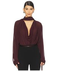Atlein - Draped Collar Blouse - Lyst