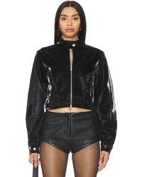 WeWoreWhat - Faux Patent Leather Cropped Moto Jacket - Lyst