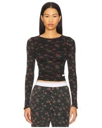 Alexander Wang - Camiseta Con Cuello Redondo Y Manga Larga Bodywear En Color Negro Talla (También En Xs) - Lyst