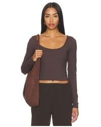 Susana Monaco - Essential Scoop Front Long Sleeve Top - Lyst