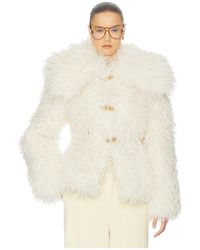 Helsa - Dramatic Collar Faux Shearling Jacket - Lyst