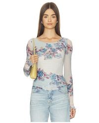 Free People - Lilly Printed Long Sleeve Top - Lyst