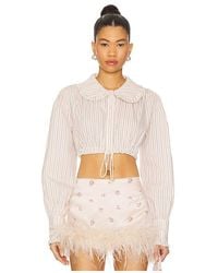 Milkwhite - Crop Shirt With Collar - Lyst