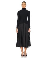 Jonathan Simkhai - Frances Long Sleeve Satin Combo Midi Dress - Lyst