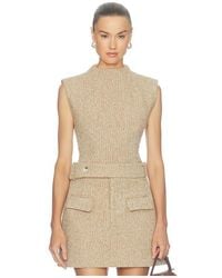 Odd Muse - Wool Mix Tweed Sleeveless Top - Lyst