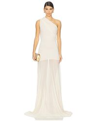 Atlein - Asymetric Draped Sleeveless Dress - Lyst