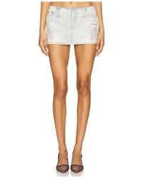 MARRKNULL - Embellished Denim Mini Skirt - Lyst