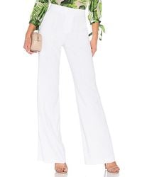 Alice + Olivia Alice + Olivia Dylan High Waisted Fitted Pant - White