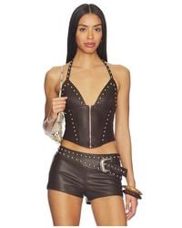 superdown - Melisa Faux Leather Top - Lyst