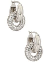 Luv Aj - Aros Entrelazados De Pavé Pave Interlock En Metálico Talla En - Lyst