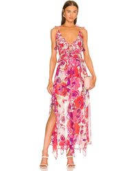 Damen Bekleidung Kleider Freizeitkleider und Tageskleider MISA Los Angles Chiffon Parisa Dress in Pink 