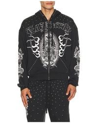 Ed Hardy - Mary Dragon Studded Boxy Zip Hoodie - Lyst