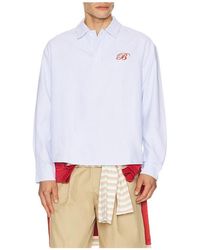 BOUND - Half Button Script Oxford Shirt - Lyst