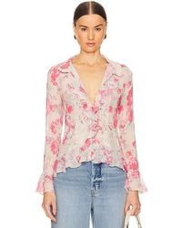 Free People - Bad At Love Printed Blouse - Lyst