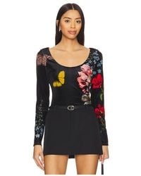 Alice + Olivia - Delaina Scoop Neck Longsleeve Top - Lyst