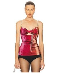 Area - Crystal Cutout Top - Lyst