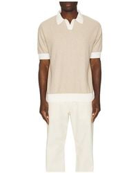BOUND - Texture Knit Polo - Lyst